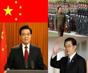 yapboz Çin Komünist Partisi&#039;nin Hu Jintao Genel Sekreteri ve ÇHC başkanı